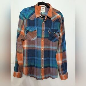 Levi's Men's Colorful Plaid Button-Down Shirt